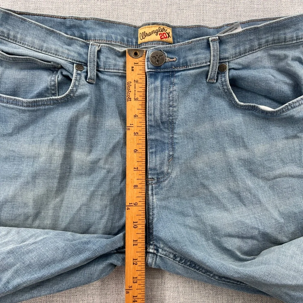 Wrangler 20X No. 42‎ Vintage Bootcut Mens 38x30 Jeans Light Wash Blue Stretch